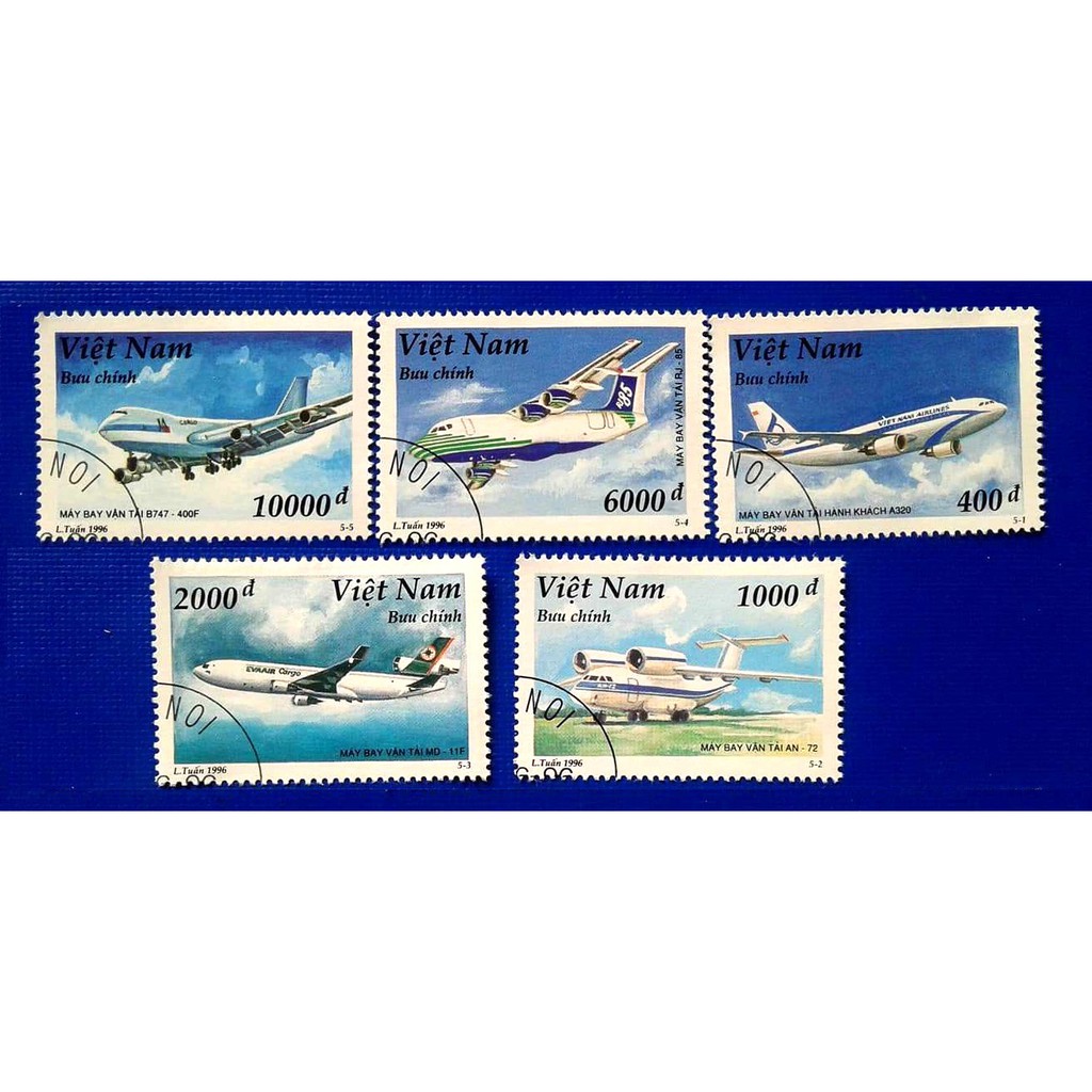 Tem sưu tập MS 734 Tem CTO Việt Nam Máy bay vận tải 1996 ( 5 tem )