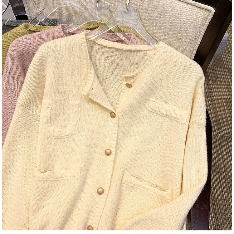 Áo Khoác Dệt Kim Tay Dài Màu Sắc Ngọt Ngào Phong Cách Hàn Quốc Cho Nữ