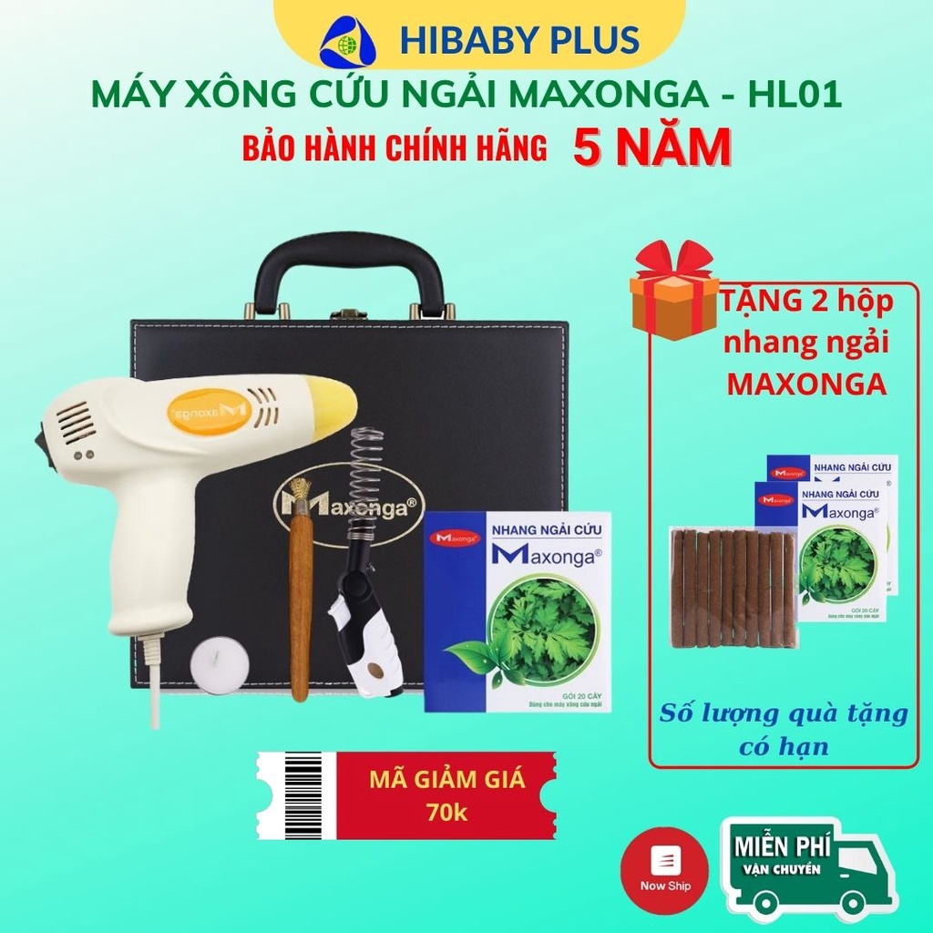 Máy xông cứu ngải MAXONGA HL01 chẩn ch.u.a b.ệ.n.h theo phương pháp cứu ngải trong đô.ng y,tặng 4 hộp nhang[HiBaby+]