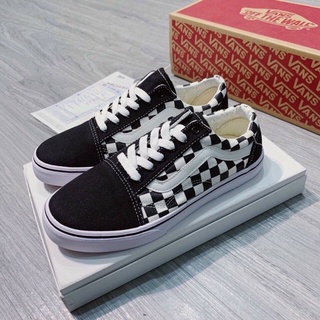 Giày thể thao nữ Veera chất liệu vải canvas họa tiết caro trắng đen đế cao 4 cm dễ mix đồ
