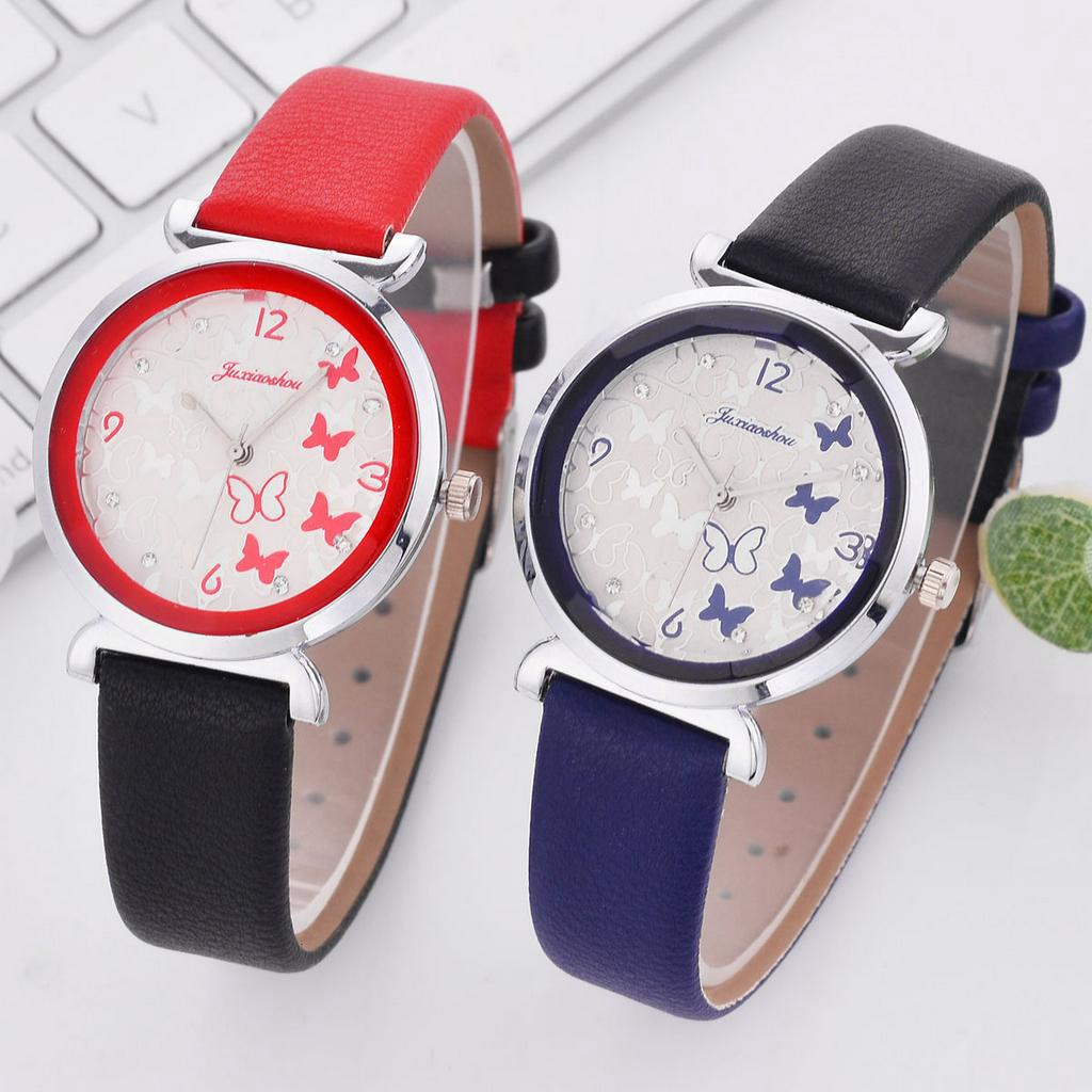 Đồng hồ nữ dây da mặt hình bướm thời trang