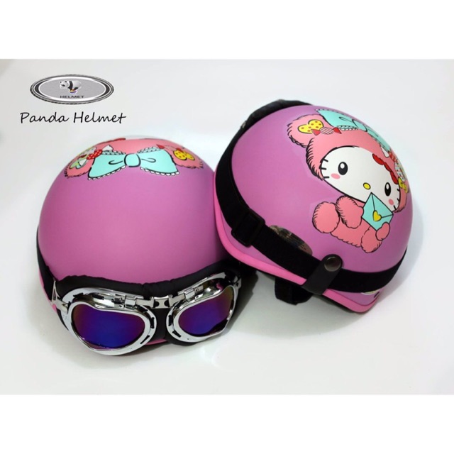 Combo nón 1/2 Hello Kitty kèm kính phi công