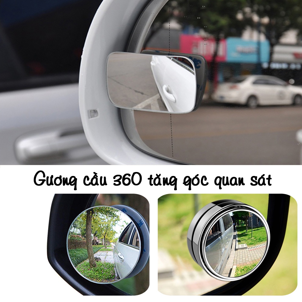 Gương cầu lồi soi điểm mù dành cho xe hơi có thể điều chỉnh góc nhìn rộng giá siêu tốt