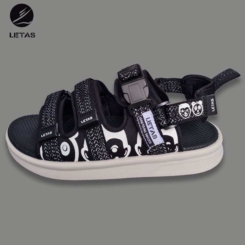 Sandal Letas Nữ D714 Đen Icon Phản Quang