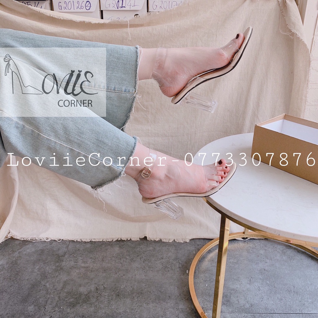 GIÀY CAO GÓT LOVIIECORNER - SANDAL THỜI TRANG CÔNG SỞ QUAI NGANG MICA 7 PHÂN G191117 G210105