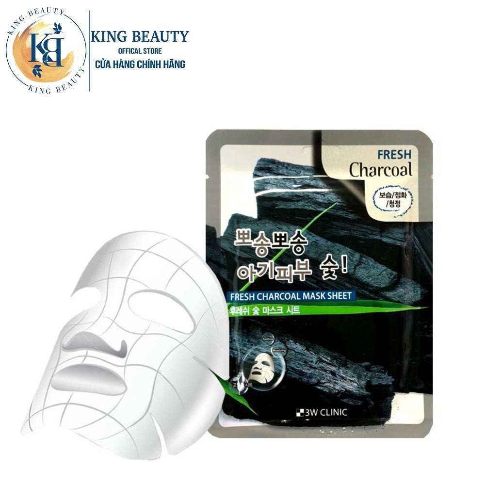 Mặt nạ chăm sóc da chiết xuất từ than hoạt tính 3W Clinic Mask Sheet 23ml
