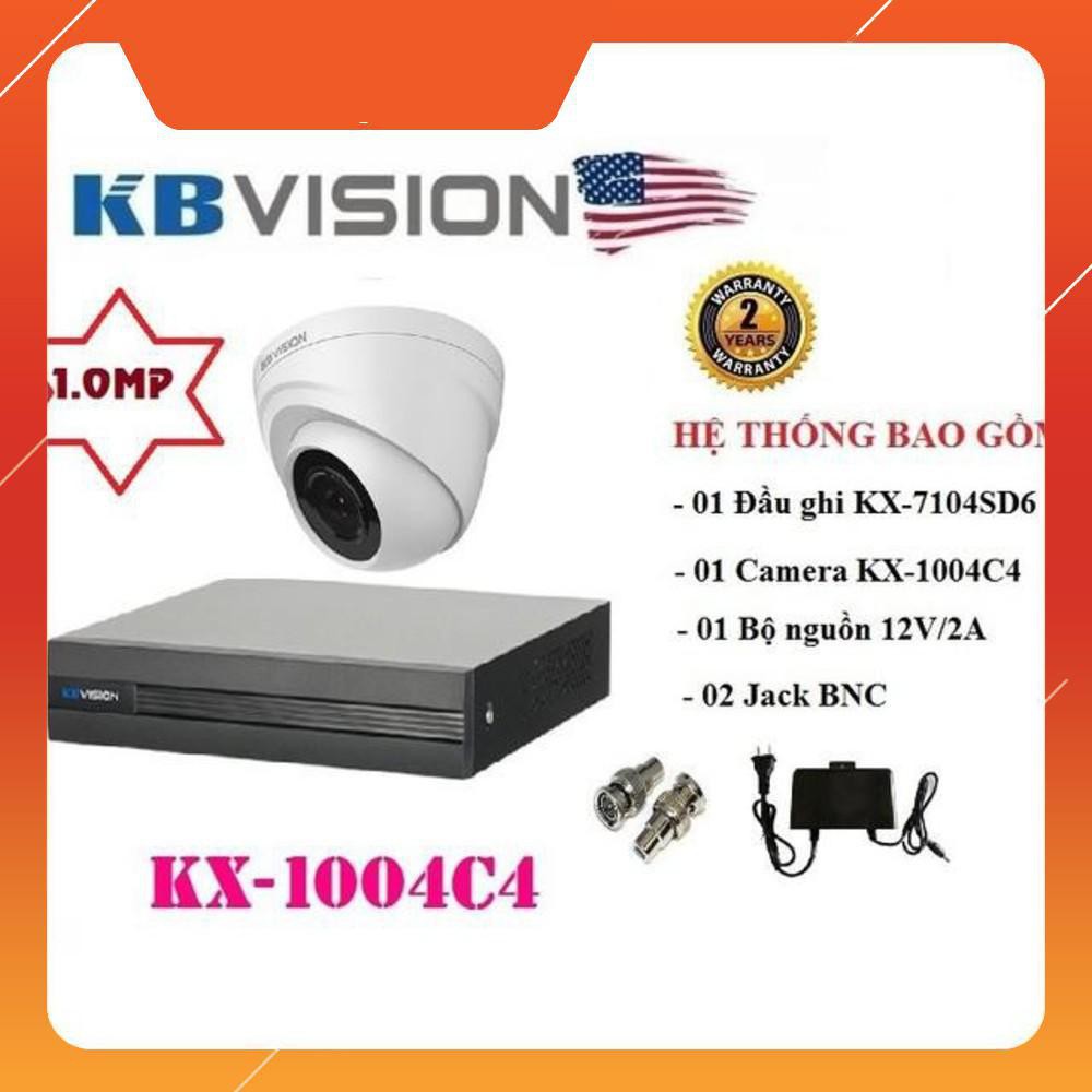 [Mã ELHAMS5 giảm 6% đơn 300K] Camera {Giá sốc} TRỌN BỘ 1 CAMERA 1.0MP KBVISION KX-1004C4 ... ! .