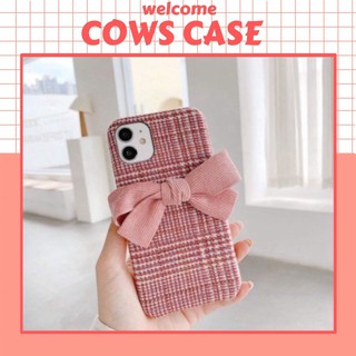 Ốp iphone vải nơ hổng dành cho iphone 12pro max/12pro/11/11pro max/xs max