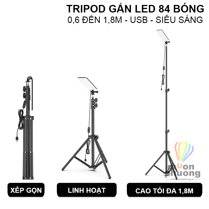 Giá 3 chân tripod gắn đèn LED USB 5V chiếu sáng ngoài trời cắm trại dã ngoại - MUÔN PHƯƠNG SHOP