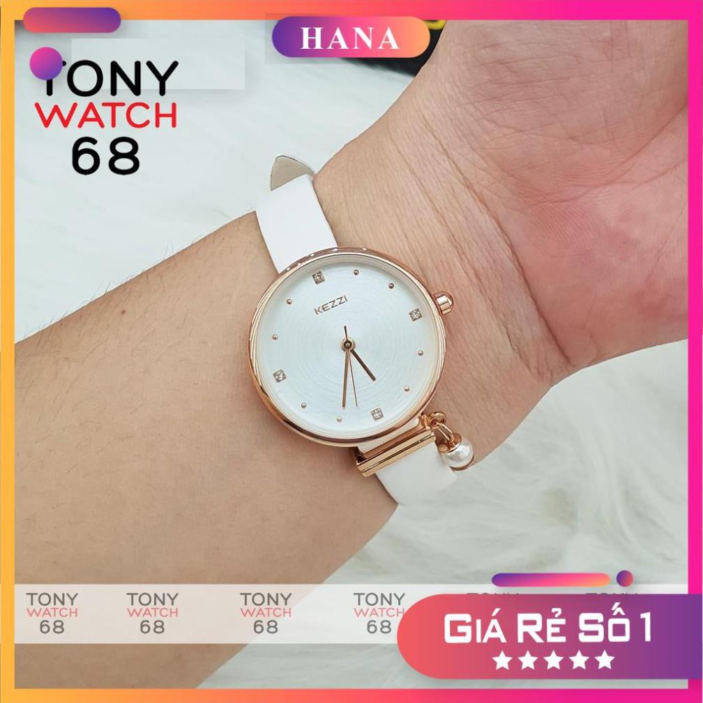 Đồng hồ nữ Kezzi kim rốn dây da chống nước chính hãng Tony Watch 68