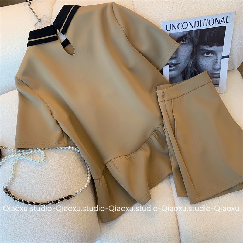 Bộ Trang Phục Hai Mảnh Gồm Áo Tay Ngắn Và Quần Ngắn Phong Cách Phương Tây Thời Trang Mùa Hè Hàng Mới Dành Cho Nữ 2022