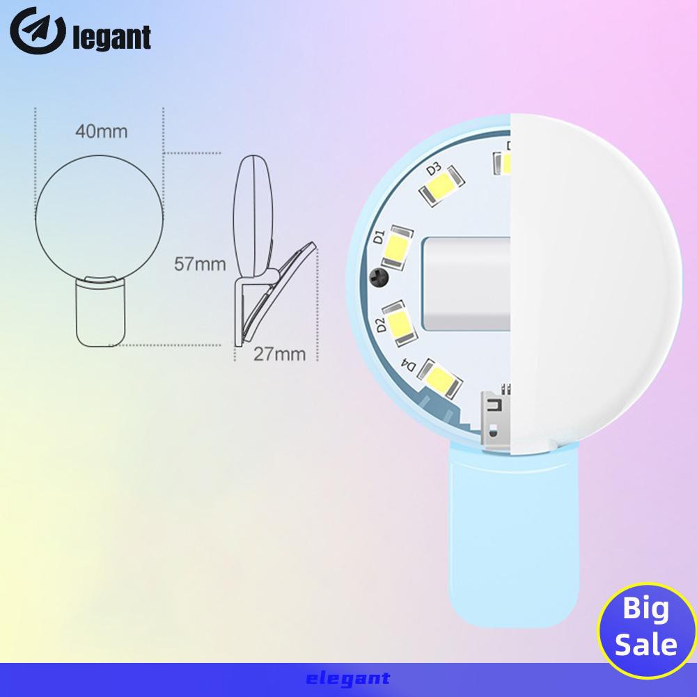 Đèn Led Tròn Mini Gắn Điện Thoại Hỗ Trợ Chụp Ảnh Tự Sướng