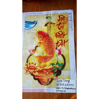 Tranh thêu CÁ VÀNG(đã thêu)73x48cm