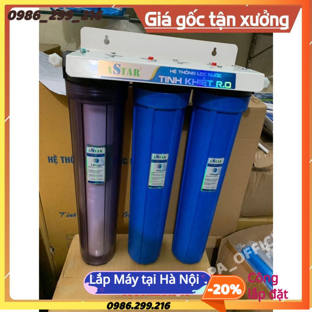 Bộ Lọc Tổng Đầu Nguồn 20inch Có Cốc Trong Dễ Nhìn Thấy Lõi Bẩn ♥️ Bộ 3 cốc 20" có kèm lõi
