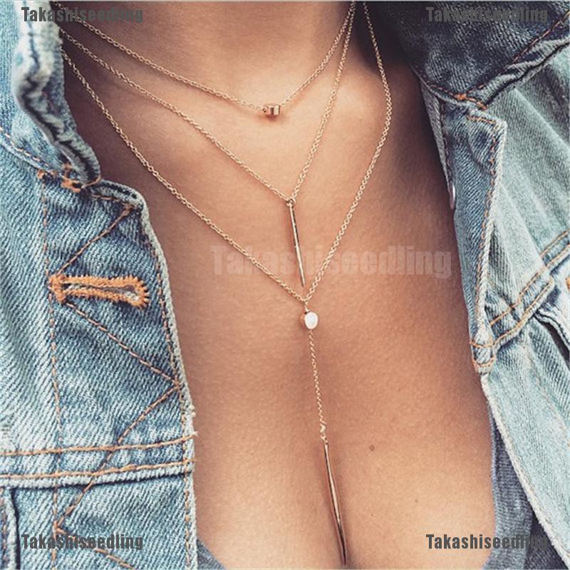 Dây chuyền nhiều lớp thời trang dành cho nữ tùy chọn màu sắc