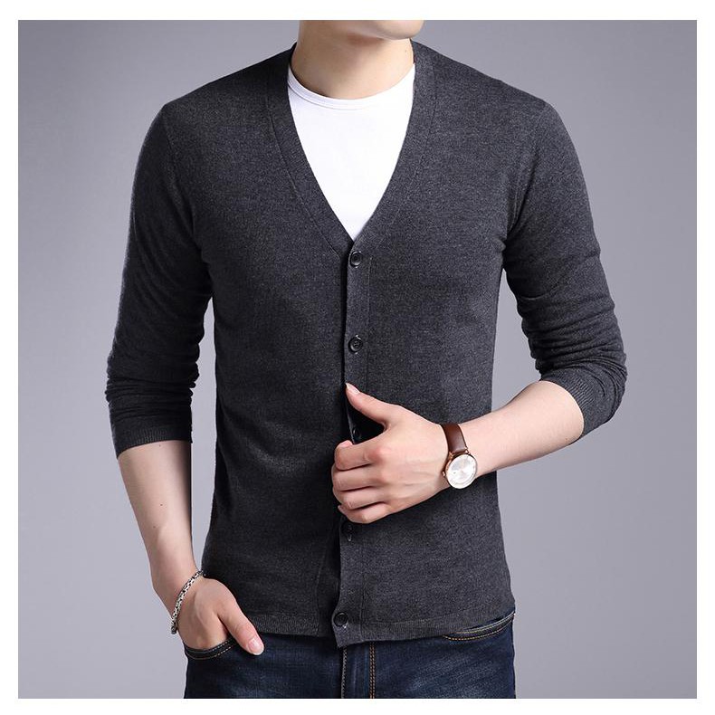 Áo khoác cardigan nam cao cấp phong cách zonado zcd01 (xám đậm)