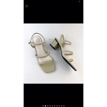 Sandal cao gót chất da mờ 5cm