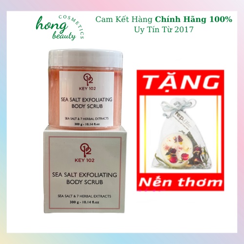 Muối tắm tẩy tế bào chết cho body Key102 Sea Salt Exfoliating Body Scrub 300g TẶNG 1 NẾN THƠM