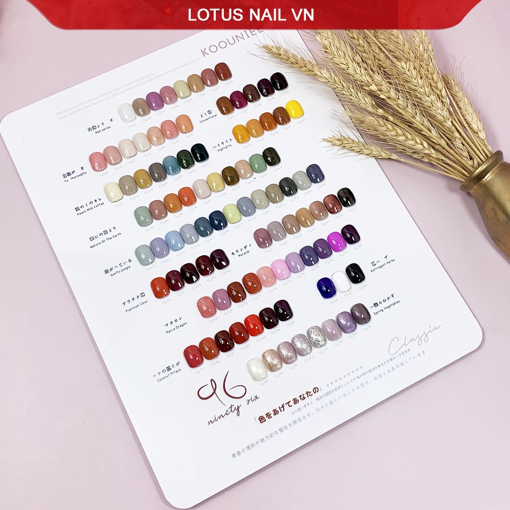 Set sơn gel Koouniee phong cách Hàn Quốc 96 màu hàng mới 2021 tặng kèm bảng màu + base + top