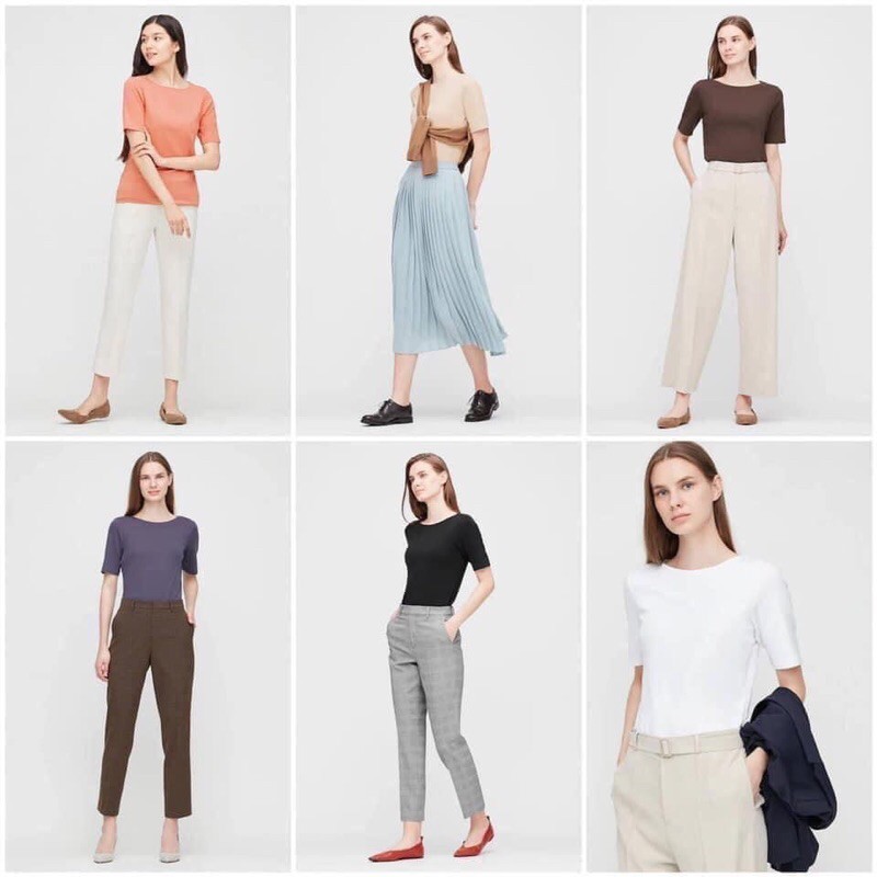 Áo phông cổ thuyền cotton săn sale Nhật bản