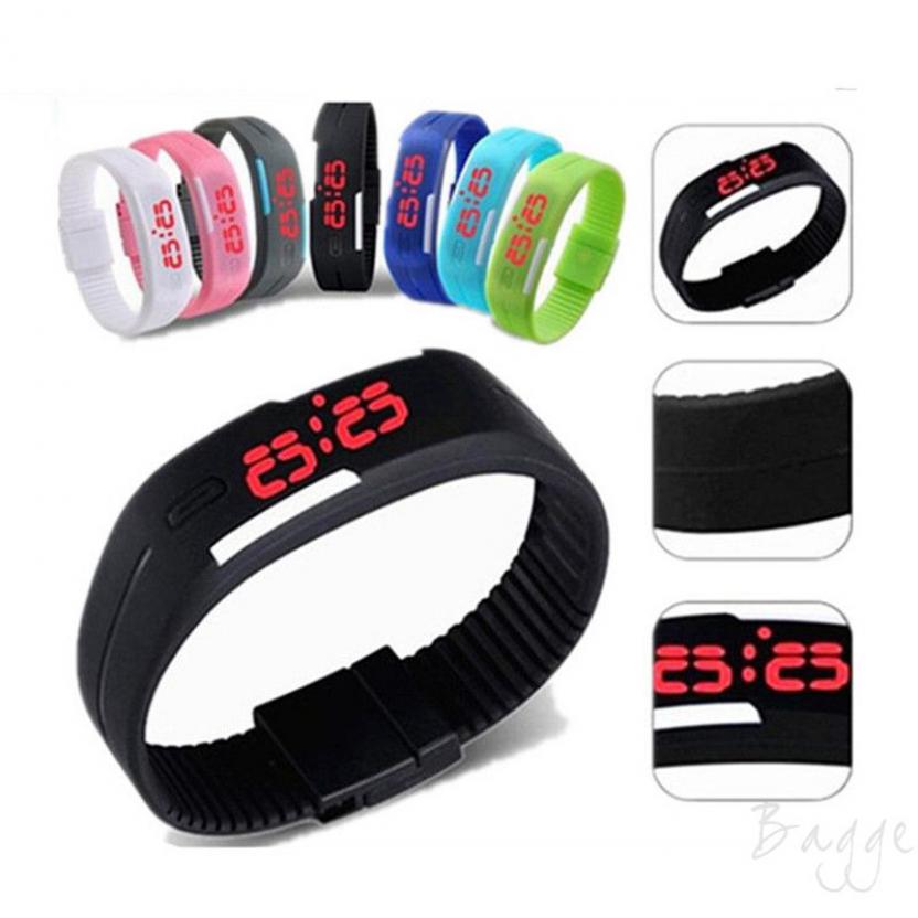 Bagge đồng hồ led thể nam thao dây dẻo sport