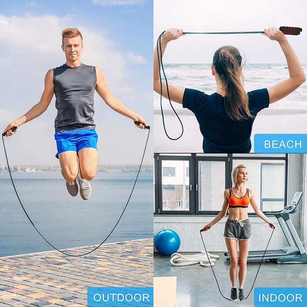 Dây Nhảy Thể Dục Giảm Cân Lõi Thép ANFIT Dài 2,7m Siêu Bền Hỗ Trợ Đốt Mỡ Bụng Tại Nhà