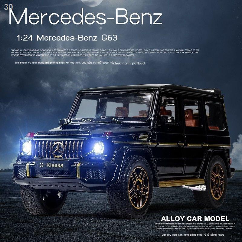 1:24 mô hình ô tô lớn bằng kim loại G63 có âm thanh và ánh sáng kéo lại đồ chơi xe địa trang trí