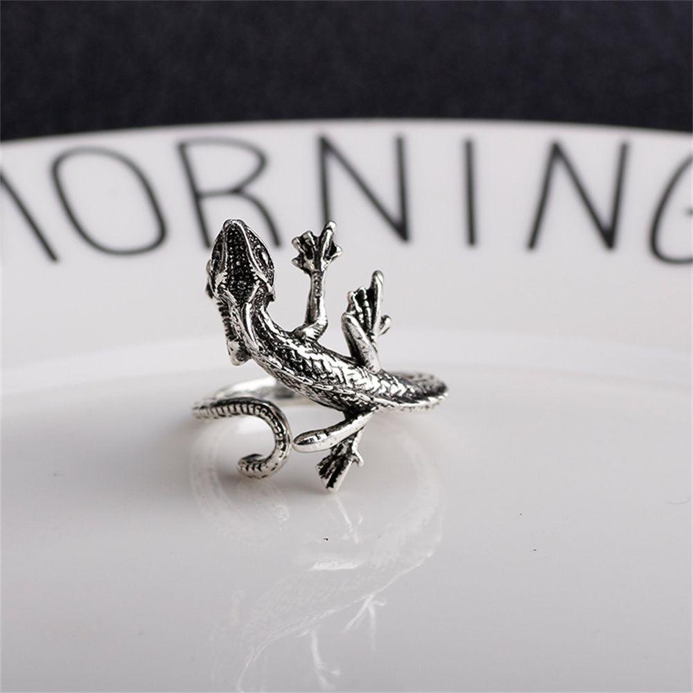 Nhẫn Hình Thằn Lằn Có Thể Điều Chỉnh Phong Cách Gothic