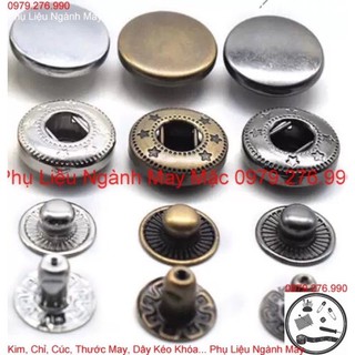 Cúc bấm 4 chi tiết 15mm ko gỉ sét - gói 1000 bộ