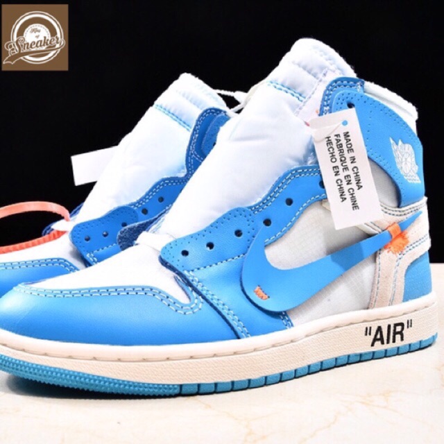 | Bán Chạy | Giầy thể thao Air Jordan 1 of white blue trắng xanh thể thao thời trang nam nữ đi chơi phố KHO 👟