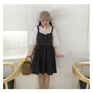[CÓ SẴN]  - Váy yếm caro đan dây hàng Miss Summey🤤😍🤤