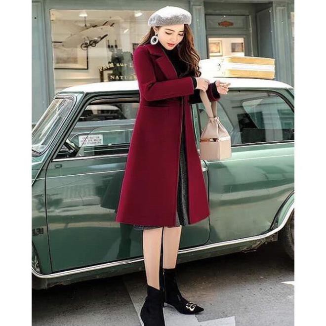 Áo Khoác Dạ Dáng Dài Túi Ngang Cao Cấp Hàng Quảng Châu Đai Ngang Dáng Đẹp | BigBuy360 - bigbuy360.vn