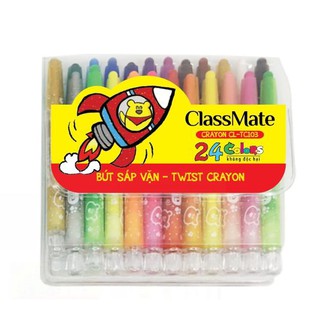 Bút sáp vặn ngắn 24 màu PoBoo Classmate CL TC103