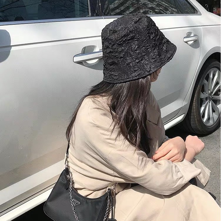 Nón bucket rộng vành in hoạ tiết chìm mũ rộng vành phong cách Ulzzang Unisex siêu hot