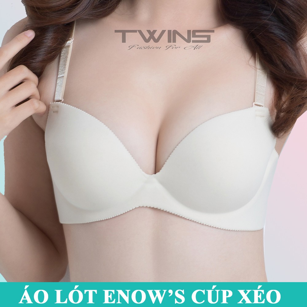 Áo ngực nữ su đúc không đường may nâng ngực tạo khe Enow's 938 có gọng mút vừa cúp xéo mềm mịn size 32-34-36-38