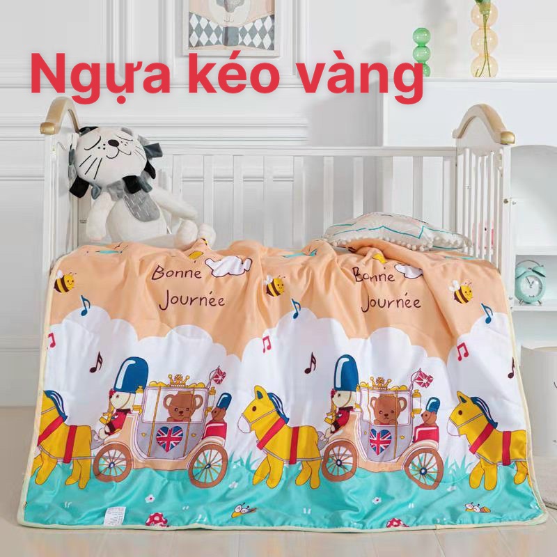 Chăn đắp cho bé mùa hè thu chất cotton mềm mịn Họa tiết hoạt hình xinh xắn