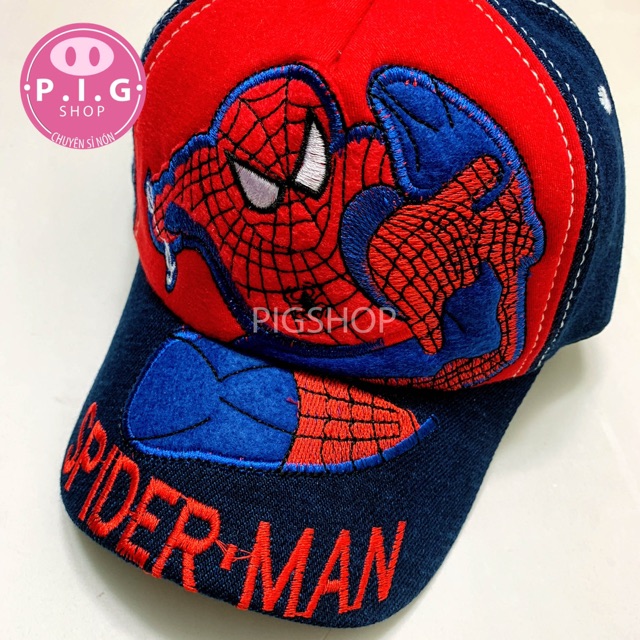 |FAMARAL2 giảm 10k cho đơn 50k|Nón kết Jean thêu két Spiderman cho bé trai 2-7 tuổi