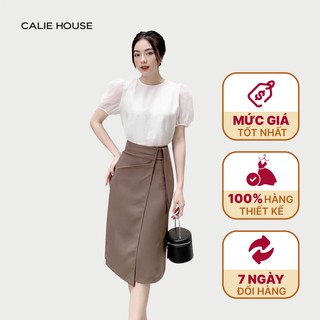 Chân váy dáng A vạt lệch nữ tính thời trang thiết kế nữ Calie House CV8