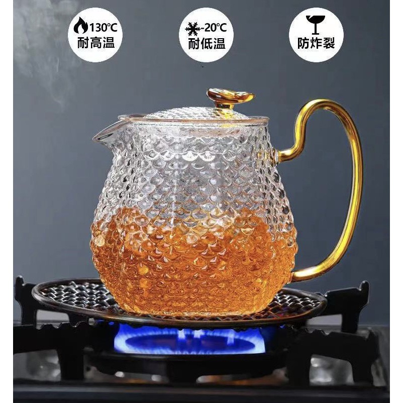 Bộ bình trà và 4 chén thuỷ tinh siêu nhẹ cao cấp Chịu nhiệt 150 độ C 9631039