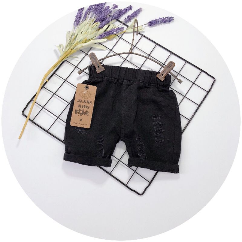 Quần sooc kaki cho trẻ em 8-22kg , mẫu rách trơn mềm mịn cho bé
