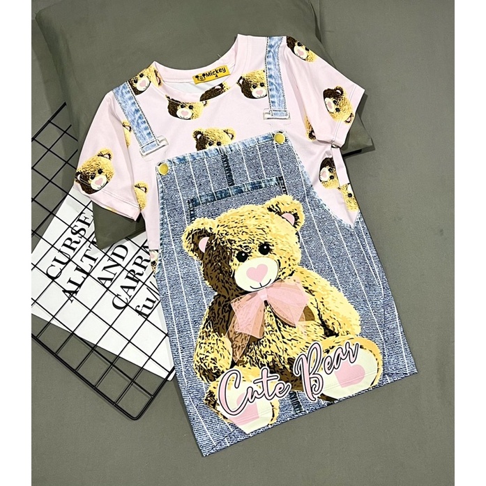 Đầm Thun lạnh giả JEAN cho bé 10kg tới 21kg