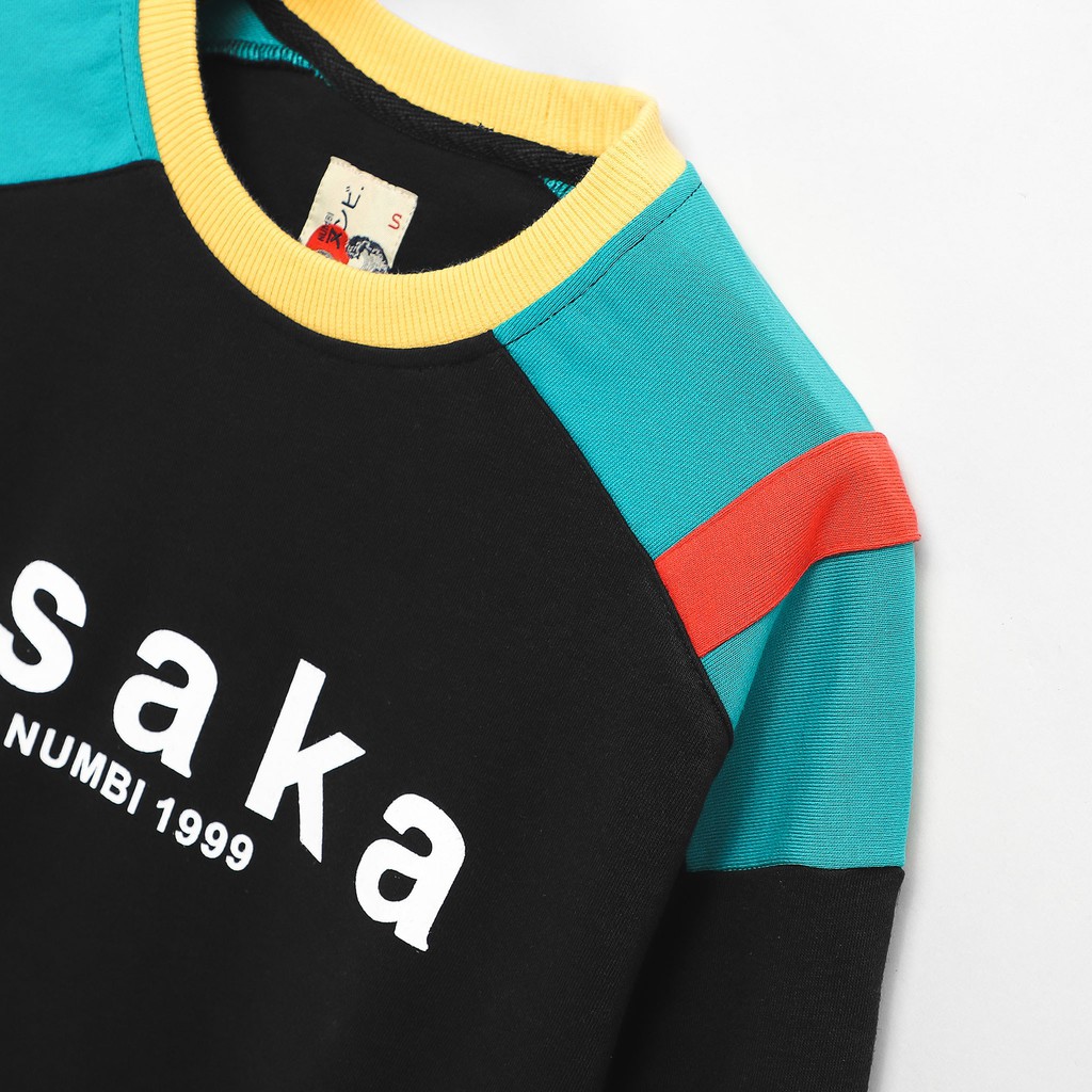 Áo Nỉ Nam Numbi Mix Vai Xanh Đen, Chất Vải Nỉ Dày Dặn Co Giãn, AN001526, SOMEHOW | BigBuy360 - bigbuy360.vn