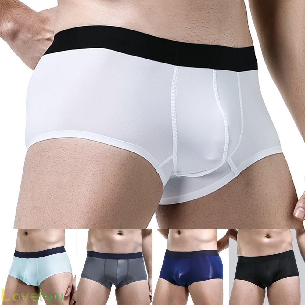 【LOVELYU】Briefs Boxer Trunks Ice Silk Men Underpants Underwear Shorts Practical【Good Quality】