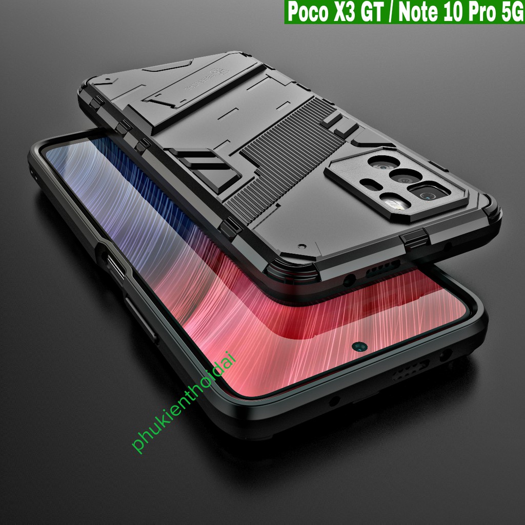 Ốp lưng Poco X3 GT / Redmi Note 10 Pro 5G Iron Man Ver 2 chống sốc giá đỡ thời trang