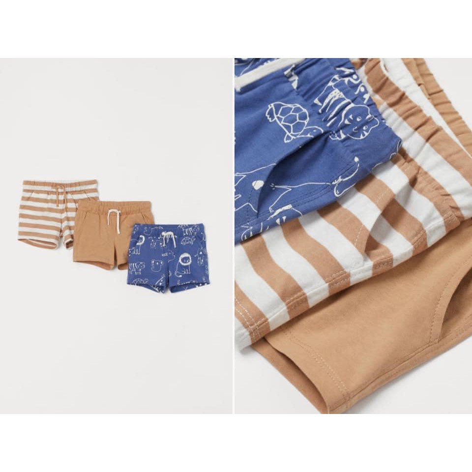 Quần đùi cho bé trai bé gái combo 3 quần đùi trẻ em hàng xuất 100% chất cotton thoáng mát JIMADO AA45521