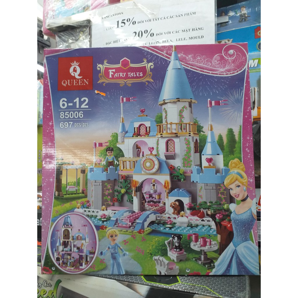 Lego Lắp Ráp Xếp Hình Friends Mô Hình Lâu Đài Tráng Lệ Của Công Chúa Cinderella 697 Khối QUEEN85006