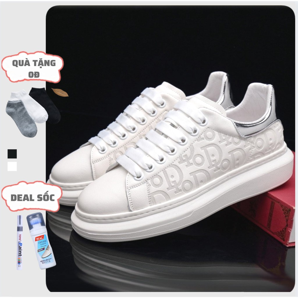 Giày Nam Trắng Thể Thao Tăng Chiều Cao [Bản Cao Cấp 2021] Sneaker Nam Cổ Thấp FullBox Chống Nước