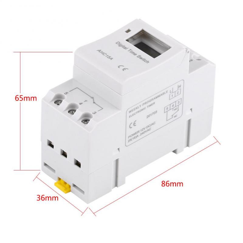 1pc LCD Display Weekly Programmable Electronic Relay Time Switch 16on＆16off Timer