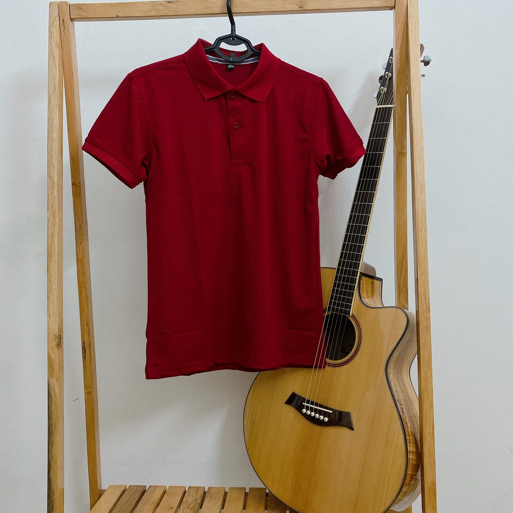 Áo POLO màu ĐỎ ĐÔ - Áo phông Trơn Nam Nữ,ngắn tay có cổ,vải cao cấp không xù,co dãn 4 chiều. Nhận IN ẤN theo yêu cầu