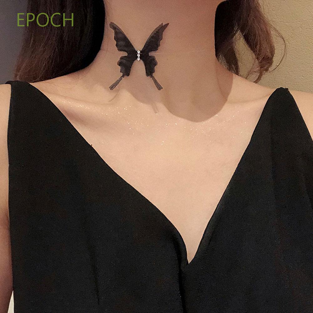 Epoch Vòng Cổ Choker Ren Ngắn Màu Trắng / Đen Hình Bướm Nhiều Màu Thời Trang Quyến Rũ Cho Nữ